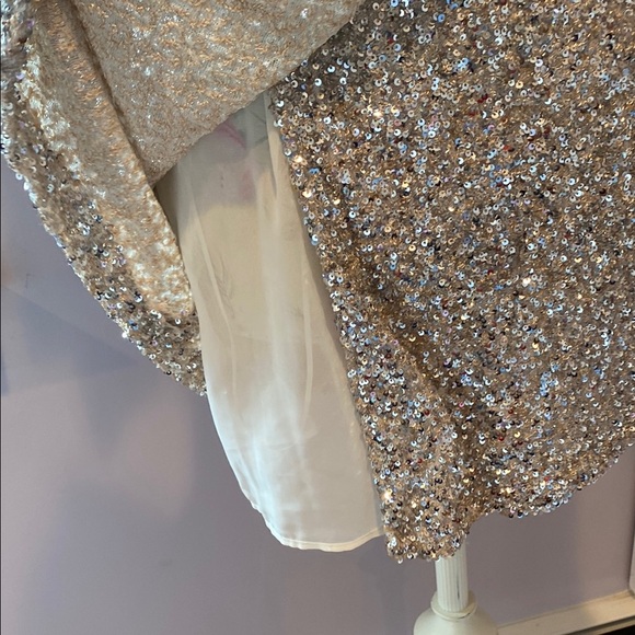 Zara Silver Sequin Wrap Mini Dress - Picture 6 of 17